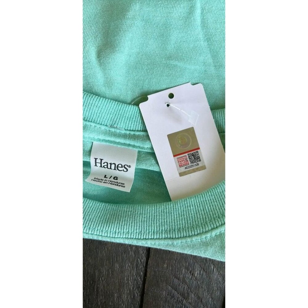 LSU Tigers long sleeve shirt, large, New. light green with pink and blue heart - Picture 3 of 4